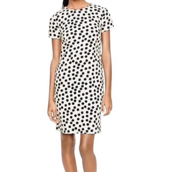 J. Crew Dresses & Skirts - J Crew Scattered Dots Cream Black Shift Dress 6
